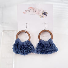 Load image into Gallery viewer, Macrame - Navy Blue Dangles
