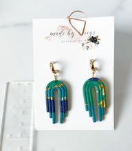 Load image into Gallery viewer, Clay - Jewel Tones - Tiered Arches Dangles 2.0
