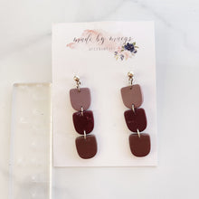 Load image into Gallery viewer, Clay - Burgundy Ombre Triple - Dangles
