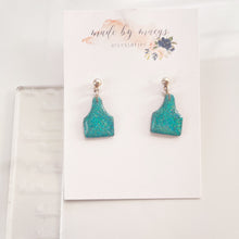 Load image into Gallery viewer, Clay - Glitter Teal - Heifer Tags Dangles
