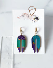 Load image into Gallery viewer, Clay - Jewel Tones - Tiered Arches Dangles
