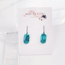 Load image into Gallery viewer, Clay - Mint Floral - Oval Dangles
