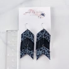 Load image into Gallery viewer, Leather - Black &amp; Charcoal Leopard Arrows - Dangles
