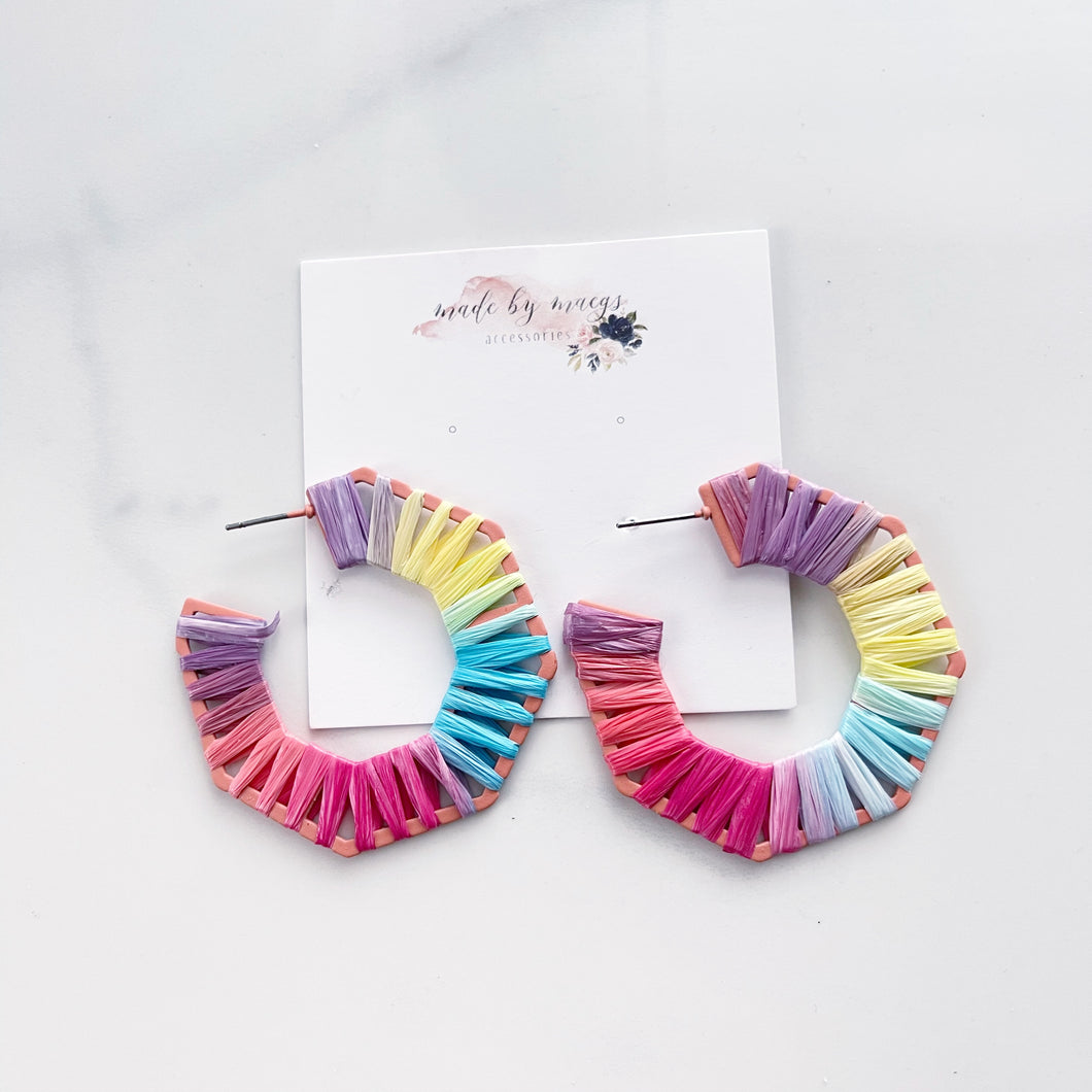 Wooden - Raffia Hoops