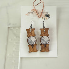 Load image into Gallery viewer, Wooden - Golf Mom Dangles
