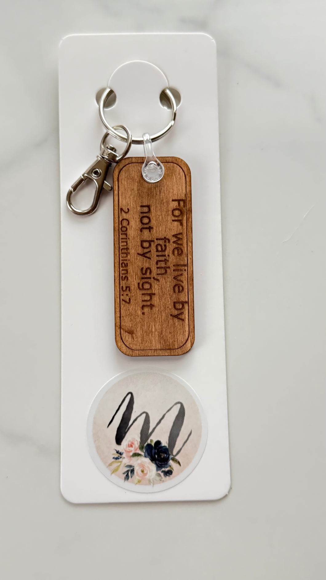 Keychain - Wooden - Faith Not Sight
