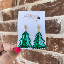 Load image into Gallery viewer, Glitter Christmas Tree Dangles
