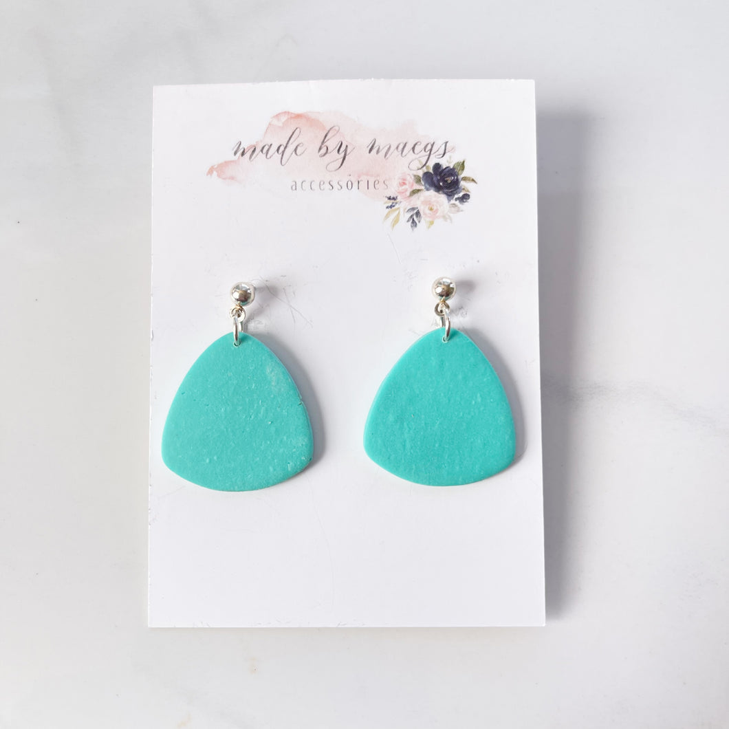 Clay - Peacock Teal - Rounded Triangle Dangles