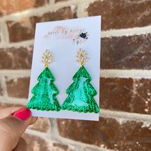 Load image into Gallery viewer, Glitter Christmas Tree Dangles
