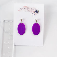 Load image into Gallery viewer, Valentine’s Collection - Shimmer Purple Clay Oval Dangles
