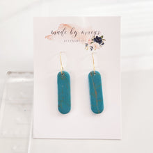 Load image into Gallery viewer, Clay - Turquoise Skinny Ovals - Dangles
