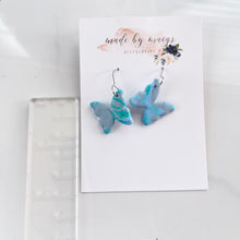 Load image into Gallery viewer, Clay - Light Blue, Mint, &amp; Grey Butterfly - Dangles
