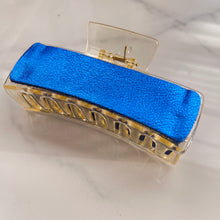 Load image into Gallery viewer, Claw Clip - 4” - Blue &amp; Gold
