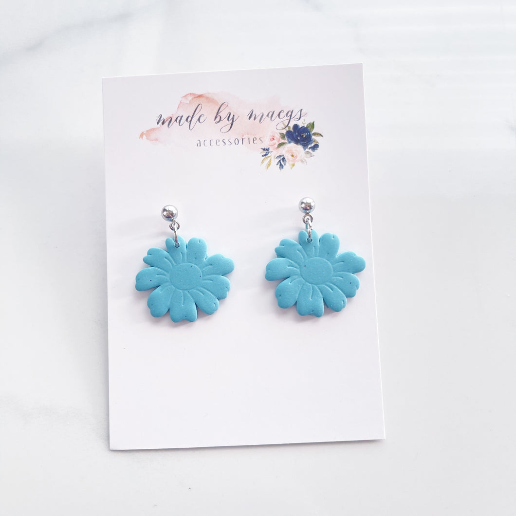 Clay - Blue Flower - Dangles