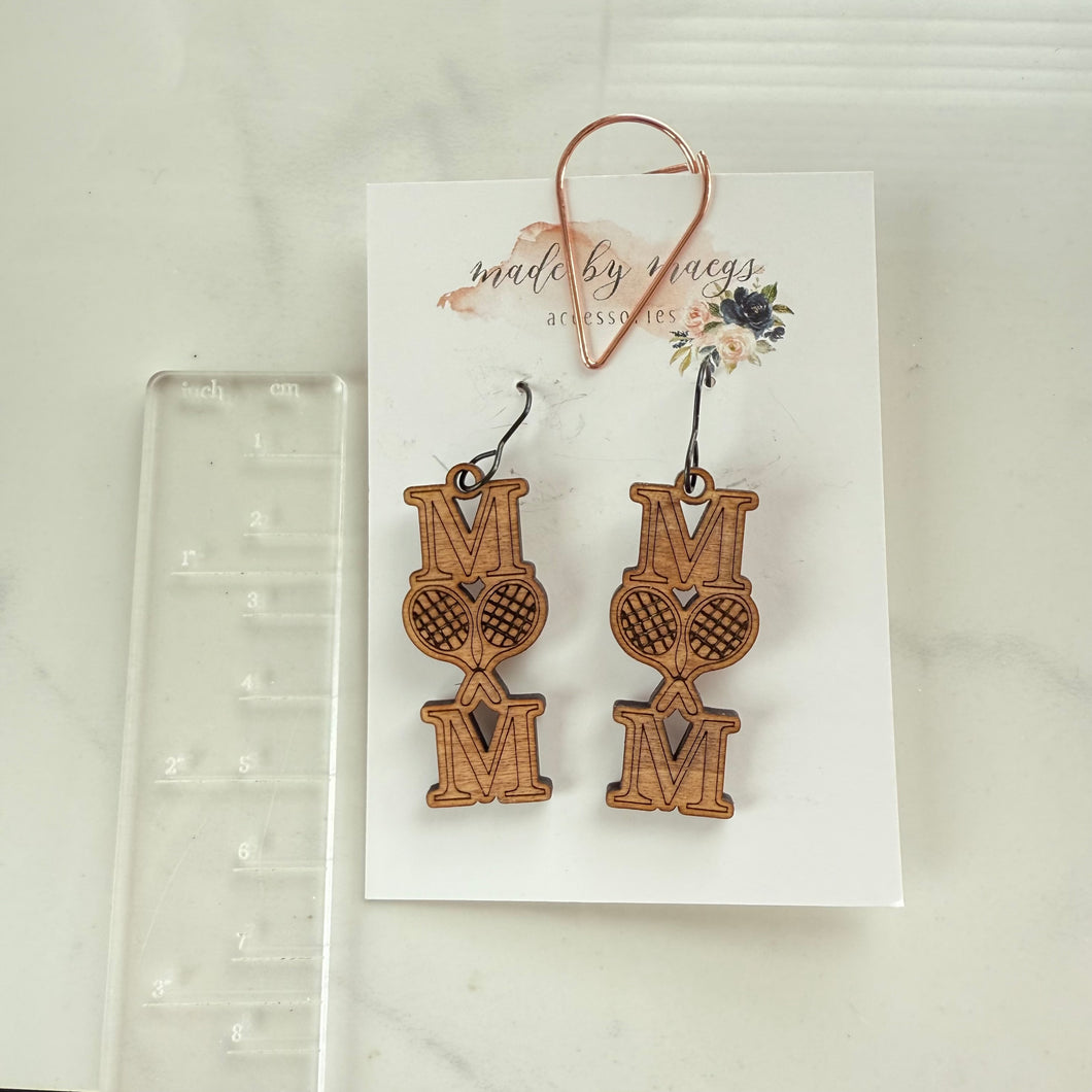 Wooden - Tennis Mom Dangles