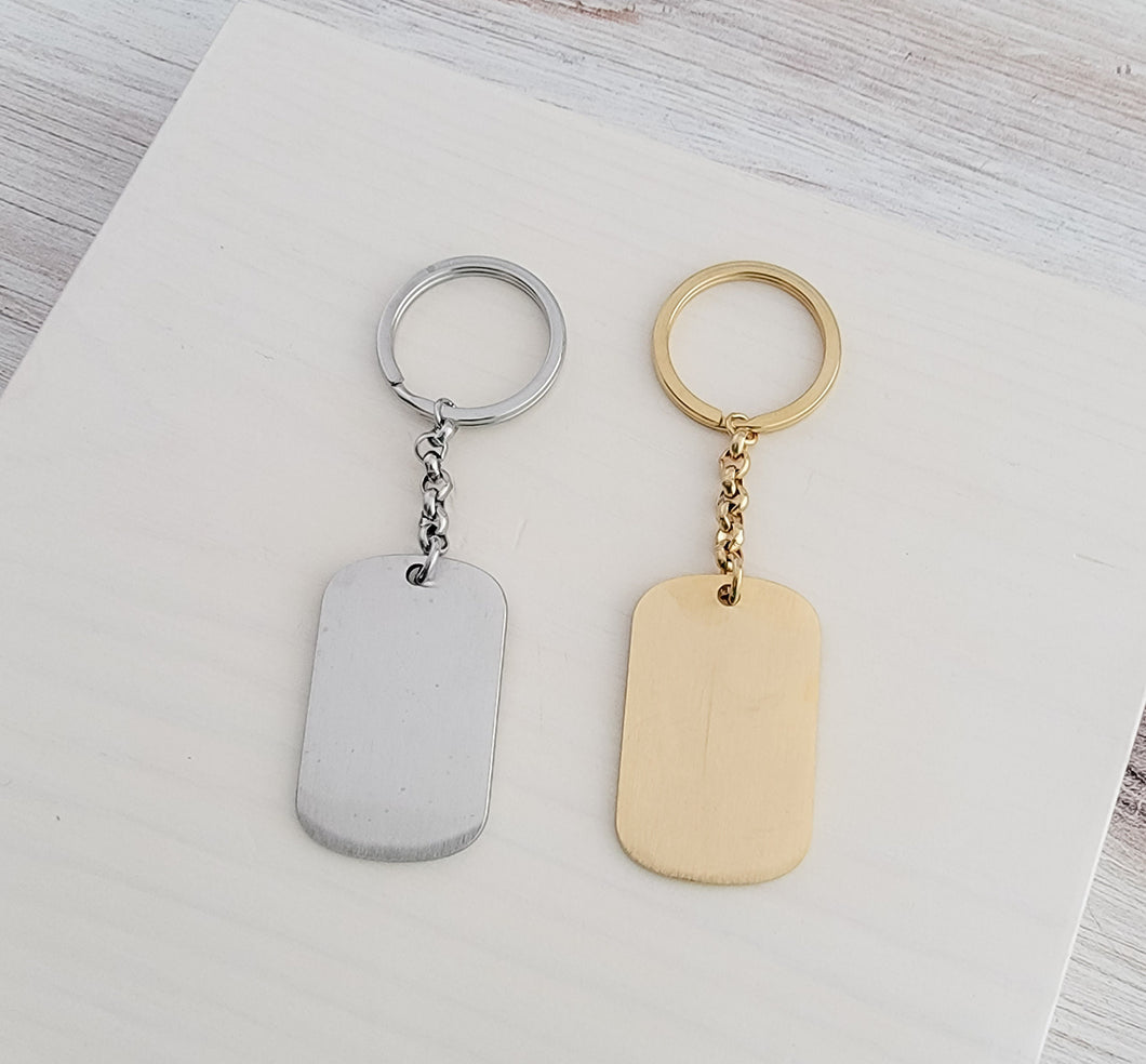 Rounded Rectangle Pendant Keychain — Leave Notes at Checkout