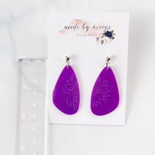 Load image into Gallery viewer, Valentine’s Collection - Shimmer Purple Clay Sunflower Dangles
