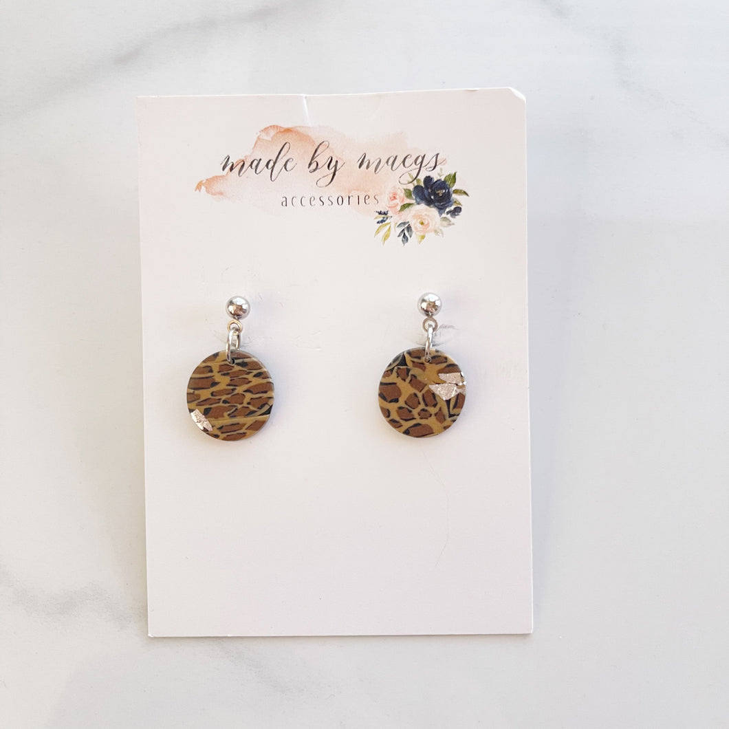 Leopard Print - Circle Dangles