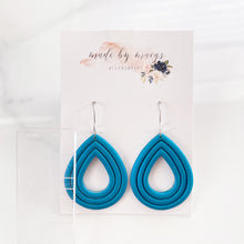 Load image into Gallery viewer, Clay - Deep Sea Blue - Embossed Cutout Dangles
