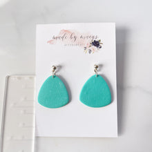 Load image into Gallery viewer, Clay - Peacock Teal - Rounded Triangle Dangles
