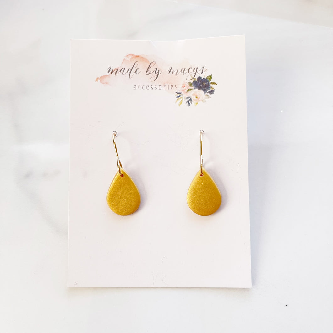 Clay - Shimmer Gold Mini Classic Drop Dangles