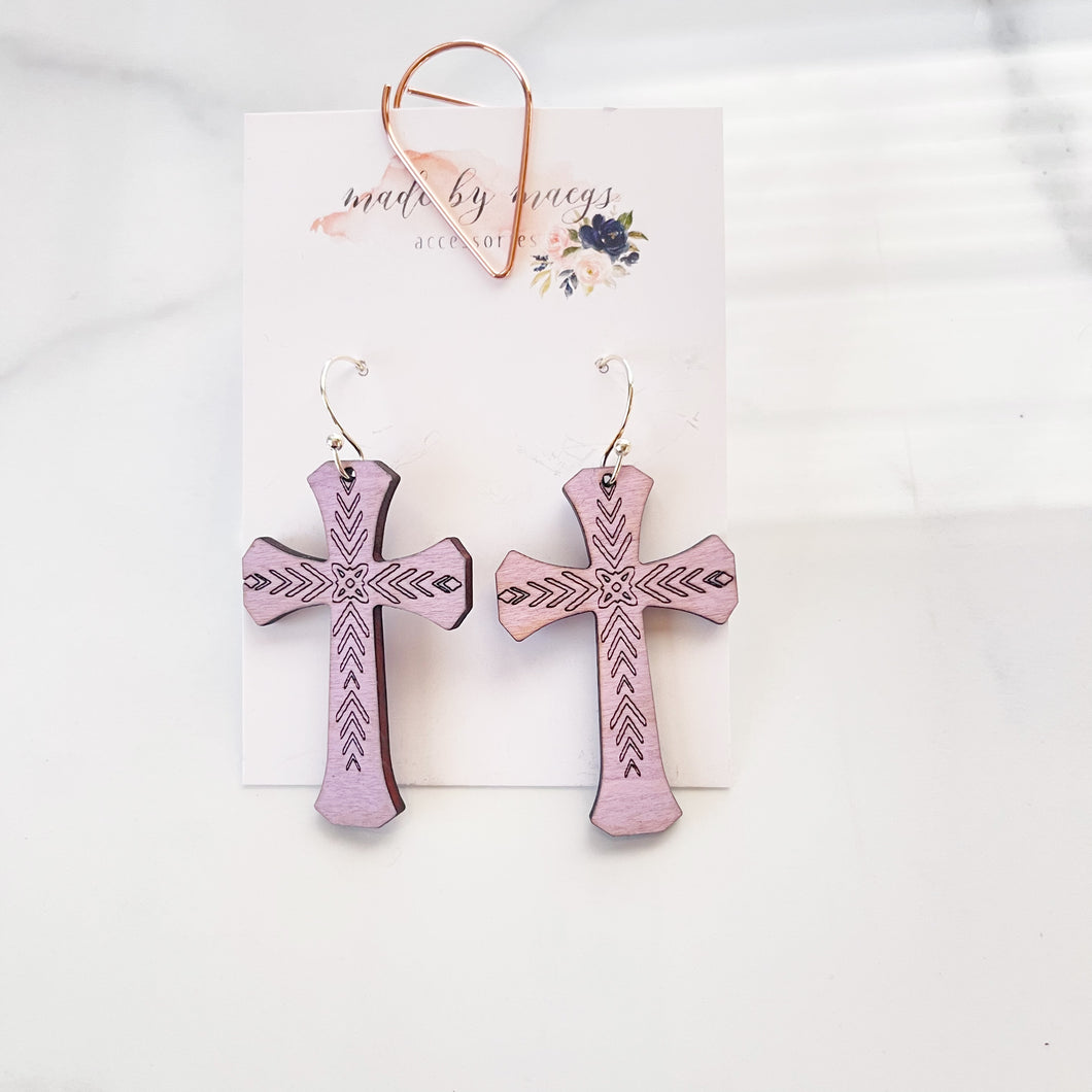 Wooden - Purple Crosses with Arrows