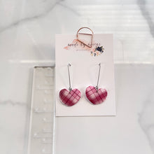 Load image into Gallery viewer, Valentine’s Collection - Plaid Heart Dangles
