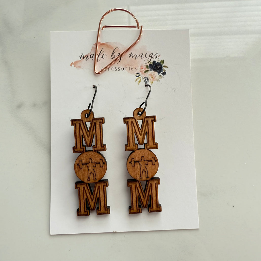 Wooden - Powerlifting Mom Dangles