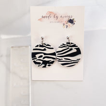 Load image into Gallery viewer, Acrylic - Zebra Print - Circle Dangles
