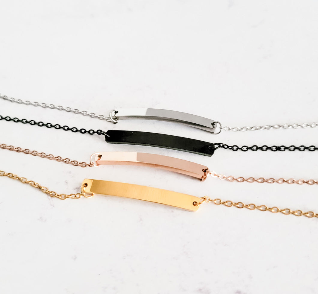 Horizontal Bar Bracelet — Leave Notes at Checkout