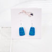 Load image into Gallery viewer, Clay - Blue &amp; Turquoise Leopard - Rectangle Dangles
