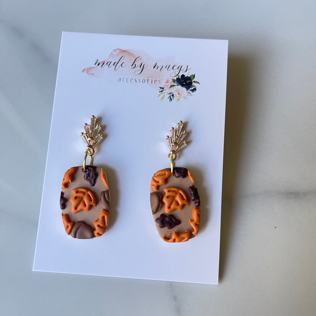 Fancy Fall Leaves Dangles (Medium Size - Orange Version)