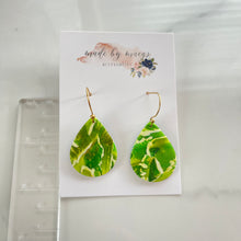 Load image into Gallery viewer, Green Watercolor Dangles

