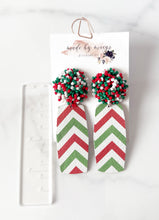 Load image into Gallery viewer, Leather - Christmas - Chevron Dangles 2.0
