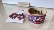 Load image into Gallery viewer, Patriotic Tie-Dye Earring + Bracelet Set
