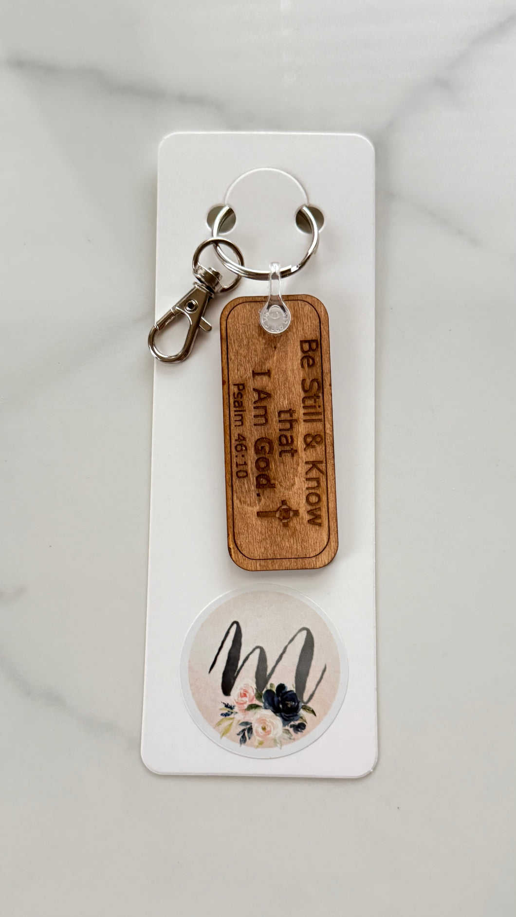 Keychain - Wooden - Be Still & Know 2.0