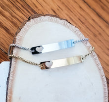 Load image into Gallery viewer, Heart Bar Bracelet — Leave Notes at Checkout

