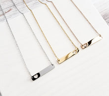 Load image into Gallery viewer, Heart Bar Necklace — Leave Notes at Checkout
