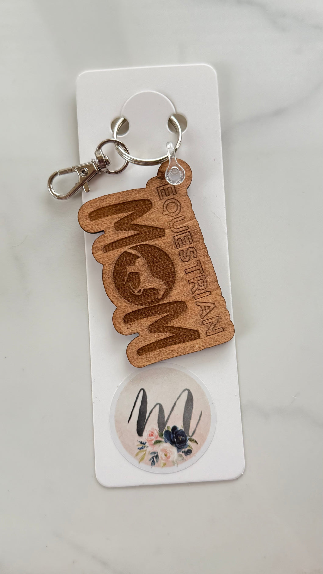 Keychain - Wooden - Equestrian Mom