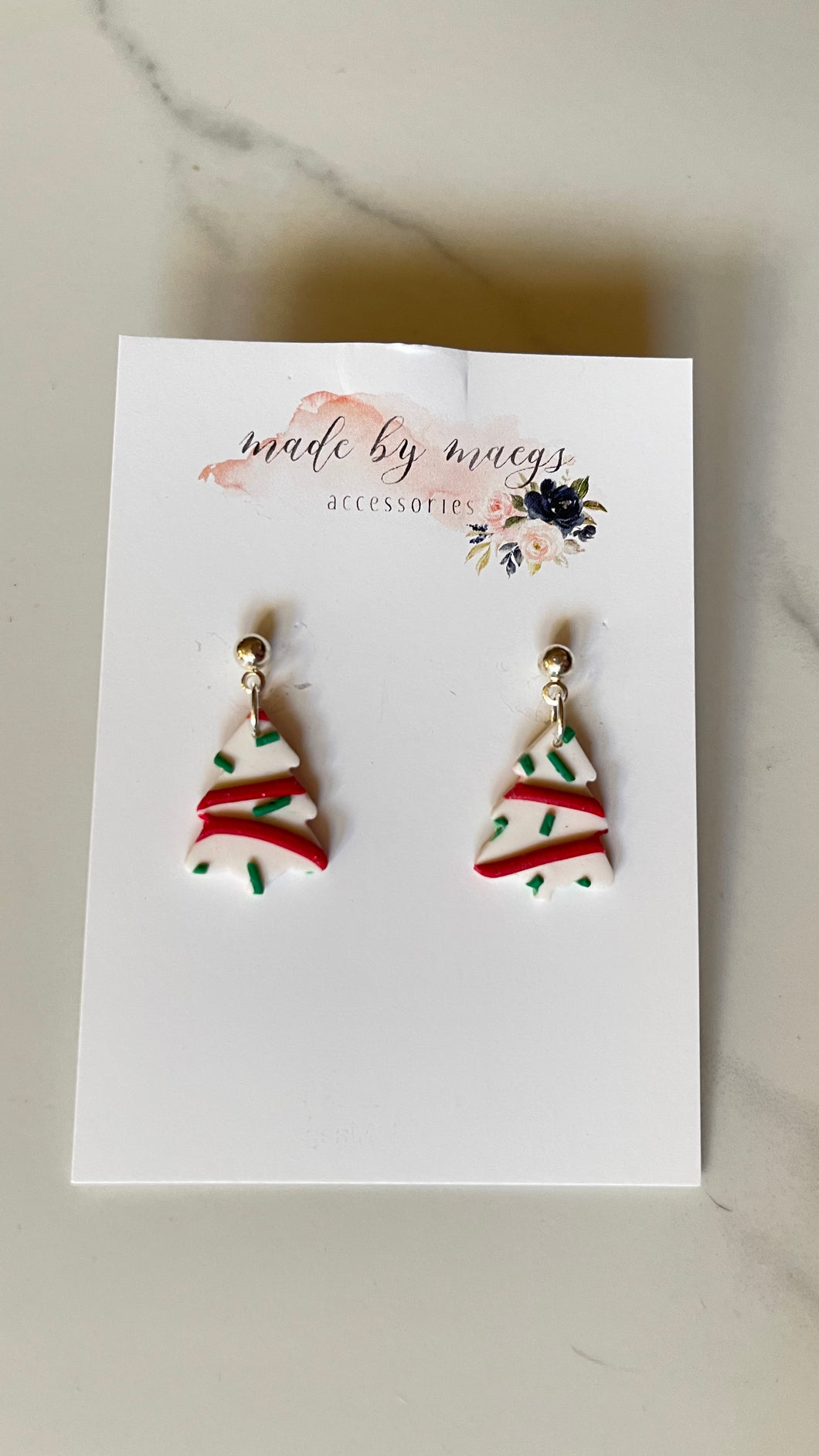 Christmas Tree Cake Earrings