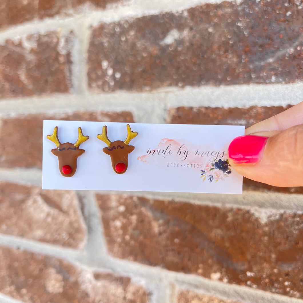 Christmas Reindeer Studs