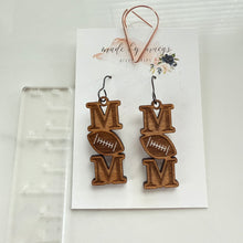 Load image into Gallery viewer, Wooden - Football Mom Dangles
