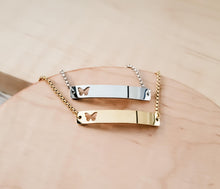 Load image into Gallery viewer, Butterfly Bar Bracelet — Leave Notes at Checkout
