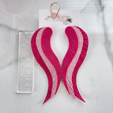 Load image into Gallery viewer, Leather - Fuschia &amp; Blush- Fringe Angel Wings
