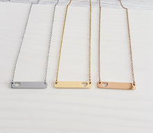 Load image into Gallery viewer, Heart Bar Necklace — Leave Notes at Checkout
