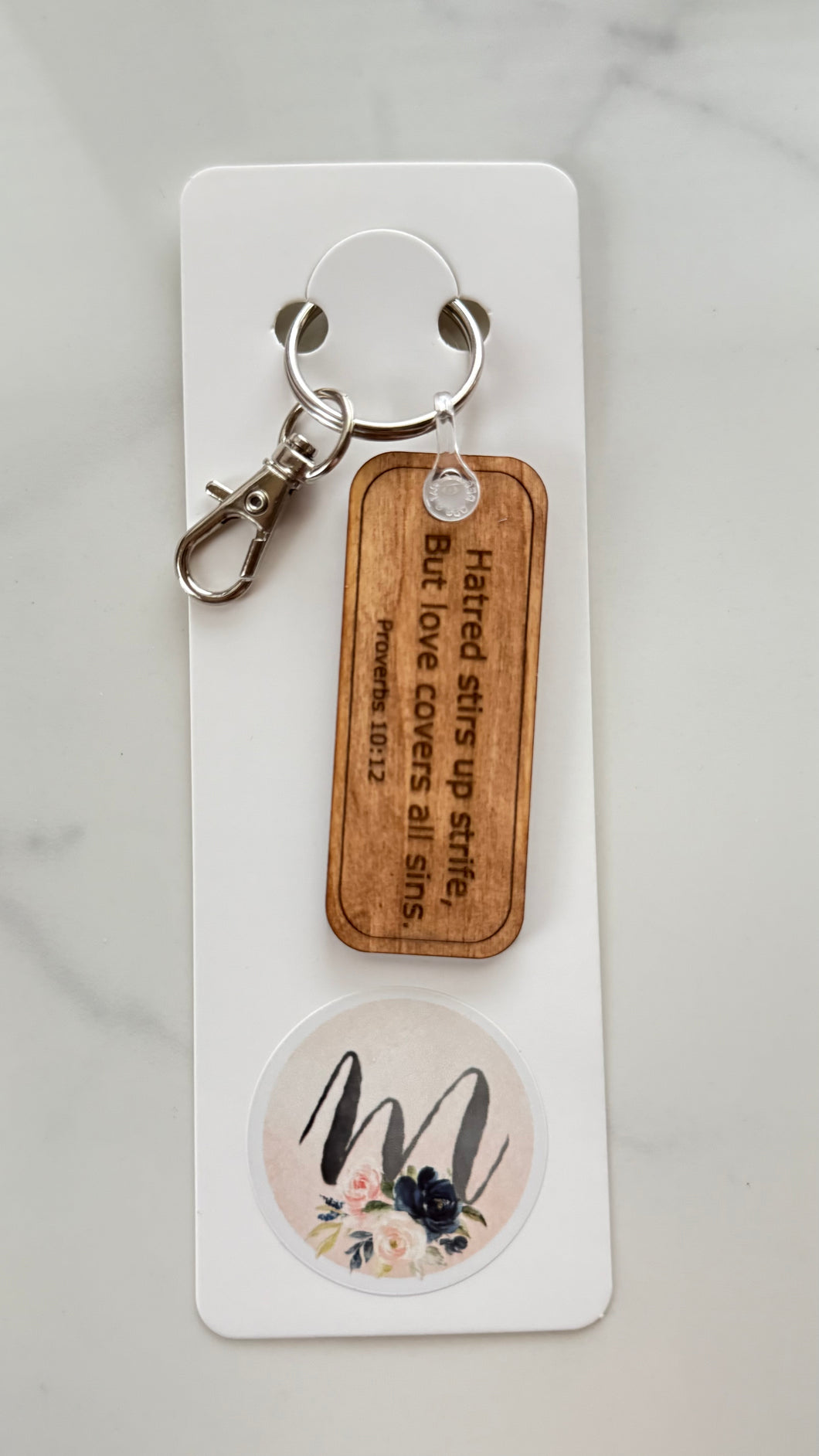 Keychain - Wooden - Love Covers All Sins