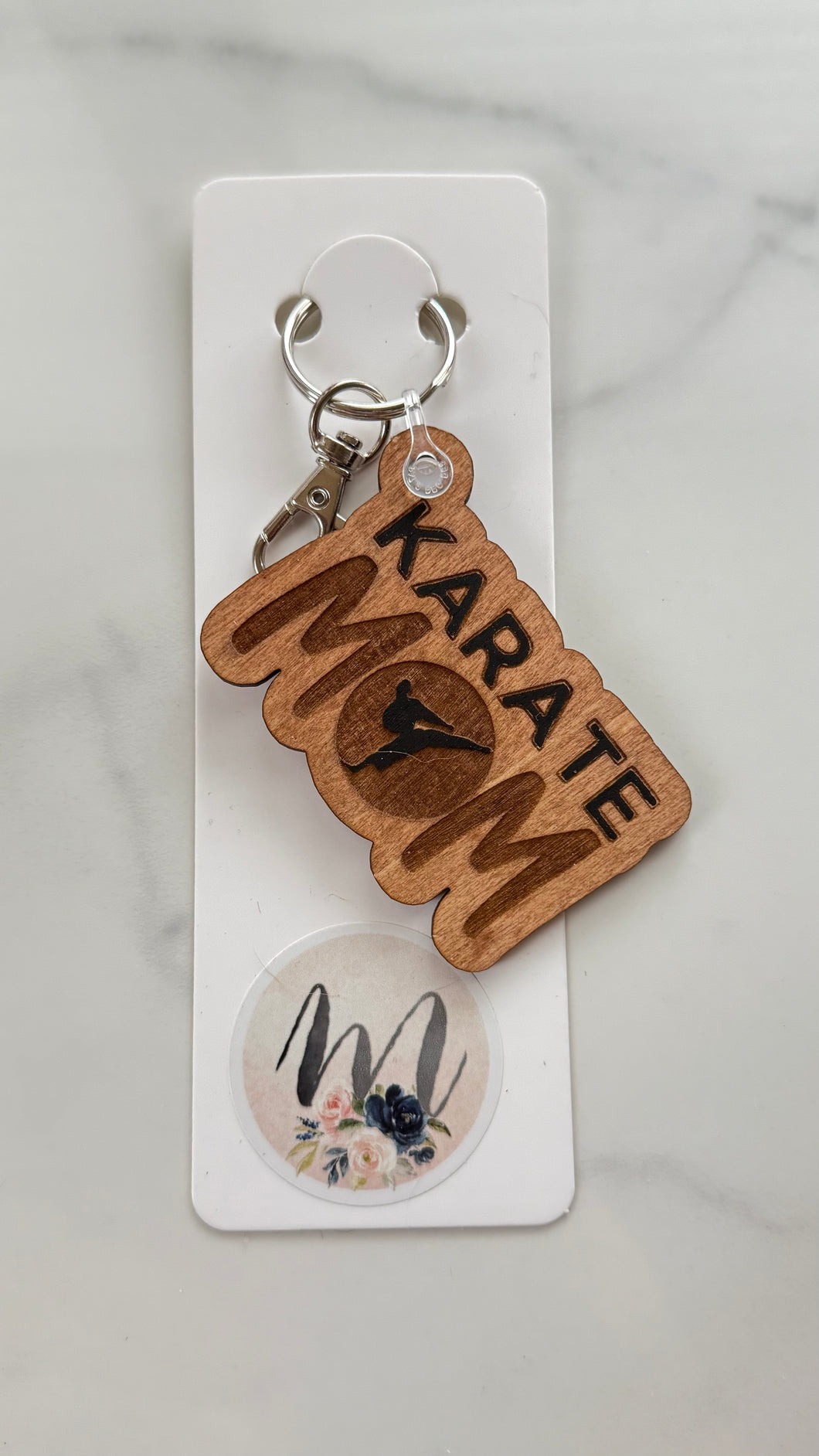 Keychain - Wooden - Karate Mom