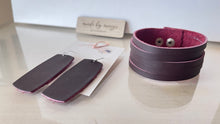 Load image into Gallery viewer, Burgundy Earring + Bracelet Set
