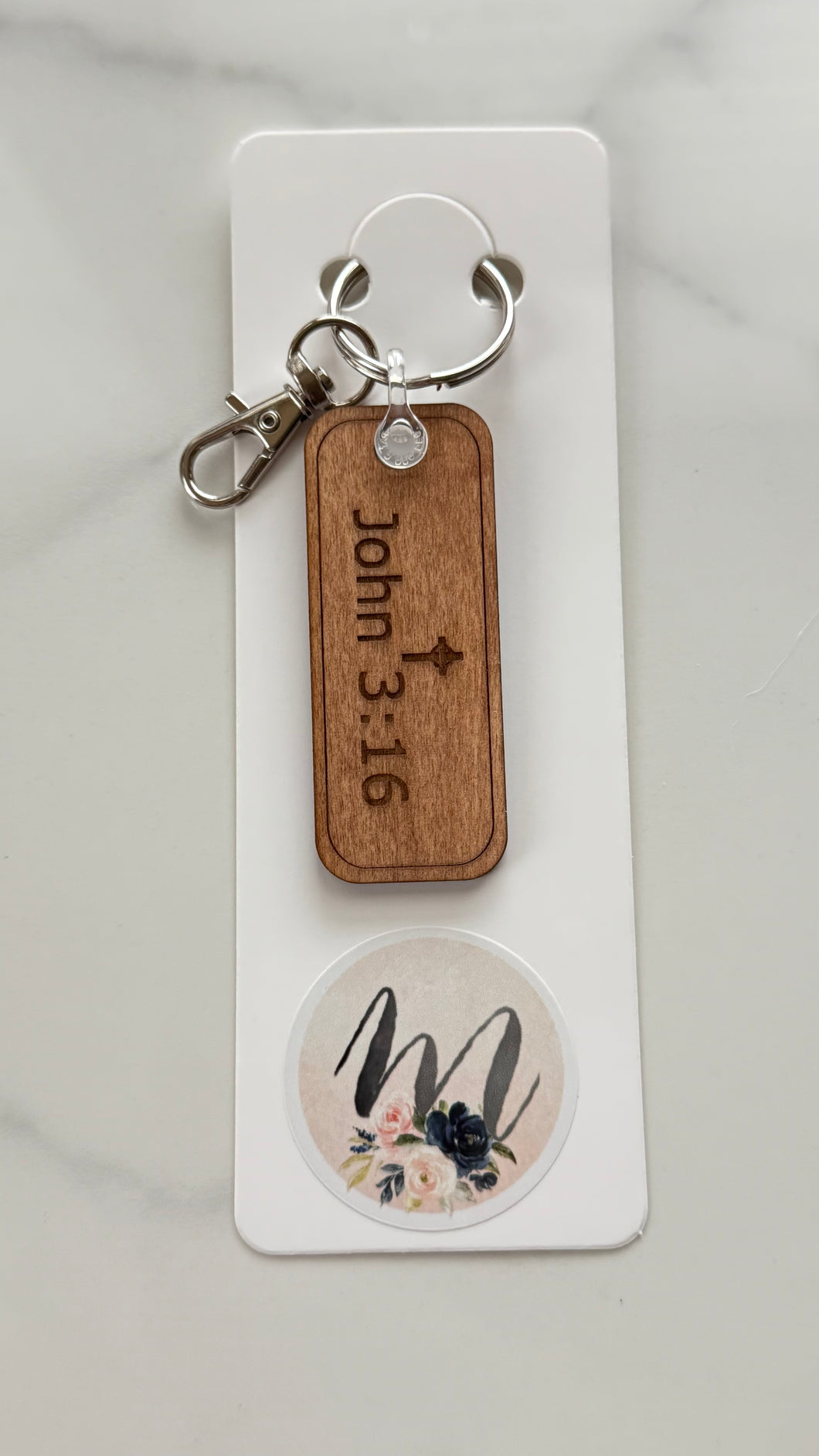 Keychain - Wooden - John 3:16