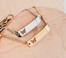 Load image into Gallery viewer, Butterfly Bar Bracelet — Leave Notes at Checkout

